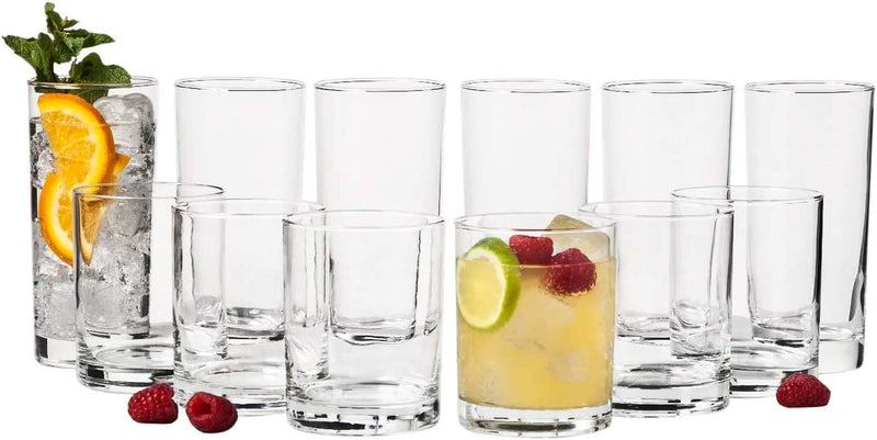 Elegant Acrylic Drinking Glasses [Set of 16] Attractive Clear Plastic Tumblers - Unbreakable Drinkware Set Ideal for Indoor and Outdoor - Kid Friendly Home & Garden > Kitchen & Dining > Tableware > Drinkware Le'raze   