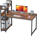 Cubicubi Computer Desk 55 Inch with Storage Shelves Study Writing Table for Home Office,Modern Simple Style, Rustic Brown Home & Garden > Household Supplies > Storage & Organization CubiCubi Deep Brown 47 inch 