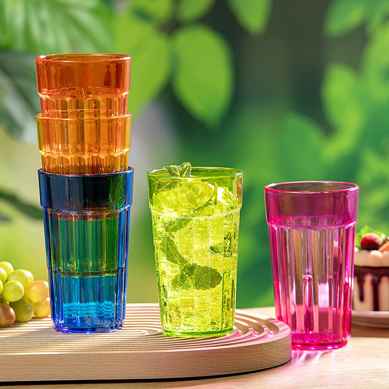 Honla 10 Oz Small Drinking Glasses,Bpa Free Cups,Unbreakable Plastic Tumblers,Set of 10 Highball Water Juice Cups for Kids/Adults in 5 Assorted Colors,Dishwasher Safe Home & Garden > Kitchen & Dining > Tableware > Drinkware Honla   