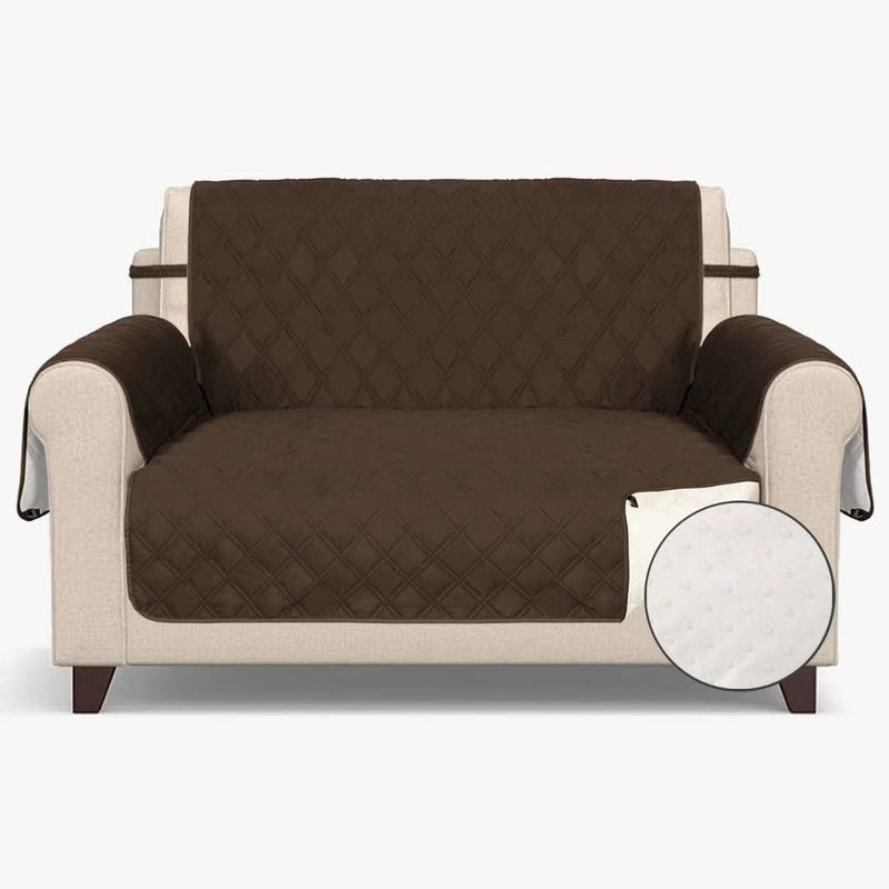 TOMORO Non Slip Chair Sofa Slipcover - 100% Waterproof Quilted Sofa Cover Furniture Protector with 5 Storage Pockets, Couch Cover for Kids, Dogs, Pets, Fits Seat Width up to 23 Inch Home & Garden > Decor > Chair & Sofa Cushions TOMORO Brown 46"-Loveseat 