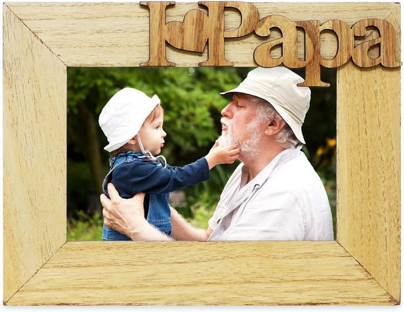 Isaac Jacobs Natural Wood Sentiments “I Love Papa” / I Heart Papa Picture Frame, 4X6 Inch, Photo Gift for Papa, Grandpa, Family, Display on Tabletop, Desk (Natural, 4X6) Home & Garden > Decor > Picture Frames Isaac Jacobs International   
