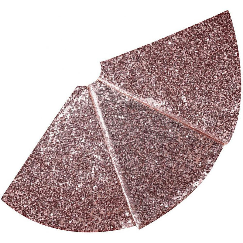 Glitter Tree Skirt Double Layers 24/30/36/48 Inches Sequin Tree Skirt Mat Holiday Tree Ornaments for Christmas New Year Party Home Decoration