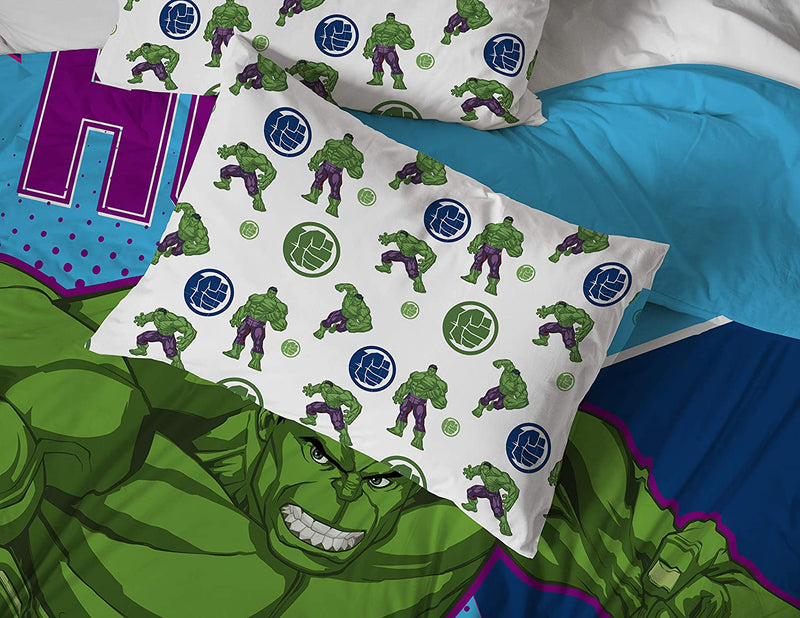 Jay Franco Marvel Hulk Banner 7 Piece Full Bed Set - Includes Comforter & Sheet Set Bedding - Super Soft Fade Resistant Microfiber (Official Marvel Product) Home & Garden > Linens & Bedding > Bedding Jay Franco   