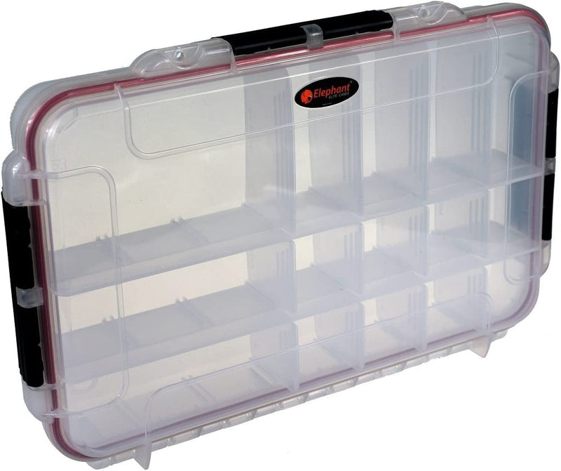 Elephant Cases Large Clear Waterproof Stowaway Tackle Box EL012CT Utility Case with Adjustable Dividers and Built in Pressure Equalization Valve Sporting Goods > Outdoor Recreation > Fishing > Fishing Tackle Elephant Cases   