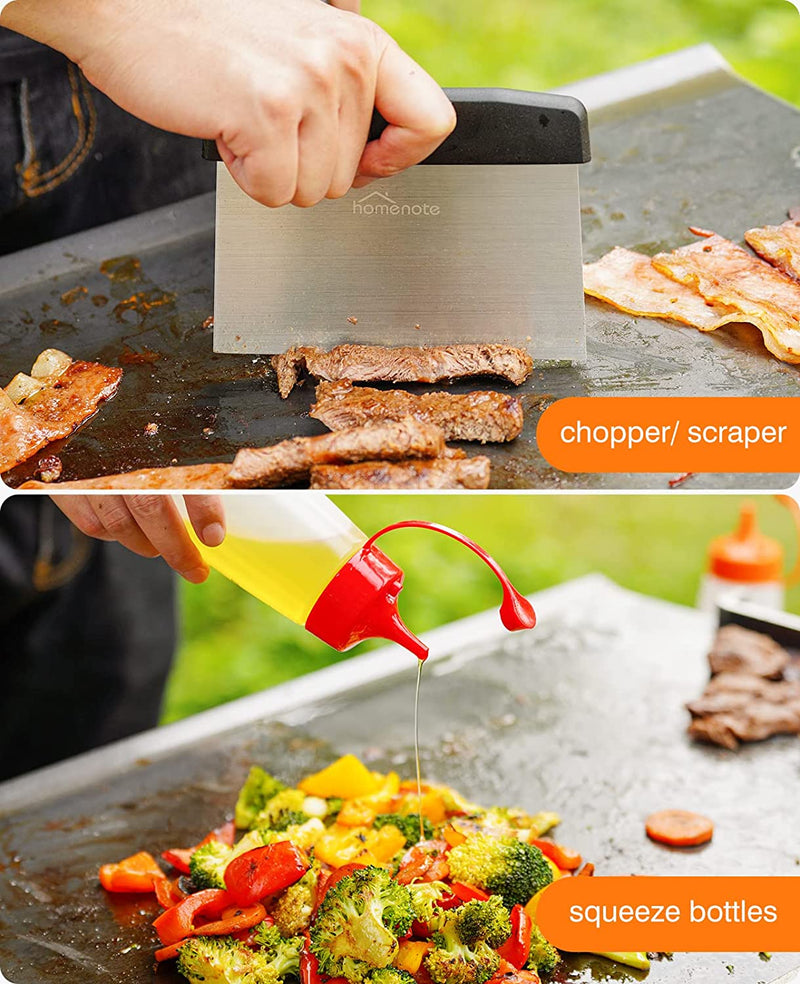Homenote Griddle Accessories Kit, Exclusive Griddle Tools Spatulas Set for Blackstone - 8 Pcs Commercial Grade Flat Top Grill Accessories - Great for Outdoor BBQ, Teppanyaki and Camping Home & Garden > Kitchen & Dining > Kitchen Tools & Utensils HOMENOTE   