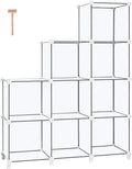 Tomcare Cube Storage Organizer 9-Cube Closet Organizer and Storage Shelves DIY Storage Cube Organizer Cabinet Modular Book Shelf Plastic Shelving for Bedroom Living Room Office, Black Home & Garden > Household Supplies > Storage & Organization TomCare Clear White  