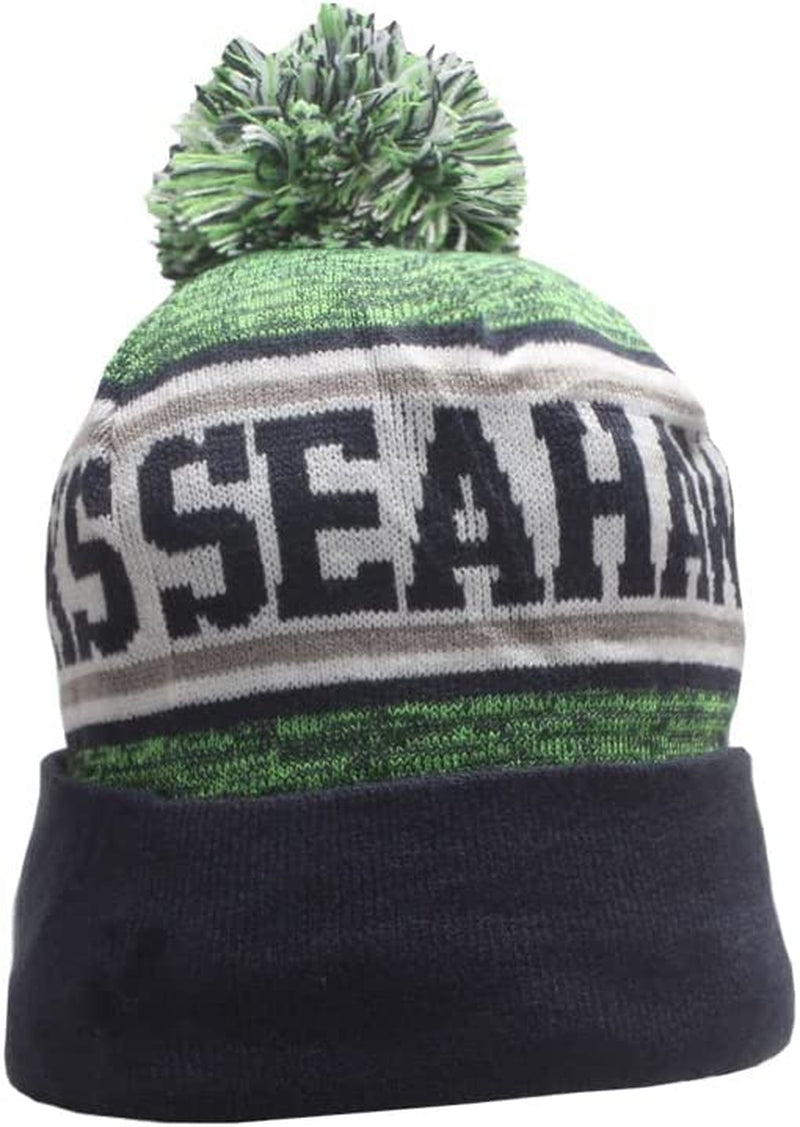 Iasiti Football Team Beanie Winter Beanie Hat Skull Knitted Cap Cuffed Stylish Knit Hats for Sport Fans Toque Cap Sporting Goods > Outdoor Recreation > Winter Sports & Activities MGTER Seattle&sea  
