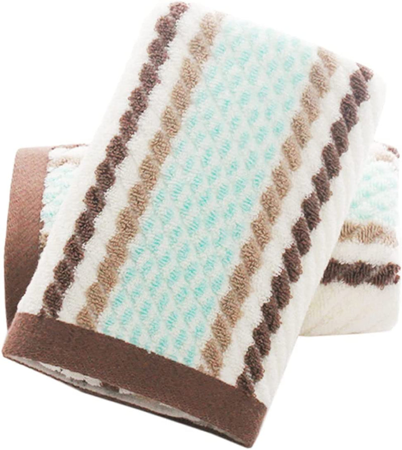 Pidada Hand Towels Set of 2 Striped Pattern 100% Cotton Soft Absorbent Towel for Bathroom 13.4 X 29.5 Inch (Brown) Home & Garden > Linens & Bedding > Towels Pidada 2 Brown 13.4 x 29.5 