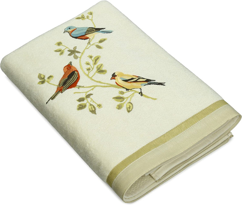 Gilded Birds Collection Bath Towel, Ivory Home & Garden > Linens & Bedding > Towels Avanti Linens   