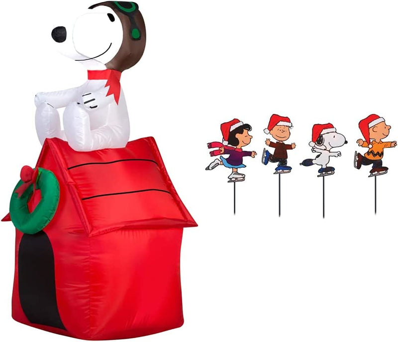 Gemmy Inflatable Snoopy on House, 3.5 Foot Holiday Inflatables Outdoor Decorations, G08-19373 Home & Garden > Decor > Seasonal & Holiday Decorations Airblown Inflatable Sitting on House Snoopy + Pathway Markers 