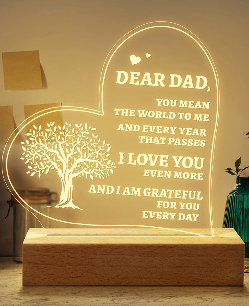 Welsky Dad Gifts from Daughter Son to Dad Birthday Gifts Ideas, Christmas Gifts for Dad Personalized Night Light Gifts with Grateful Sayings Retirement Thanksgiving Gifts for Dad from Daughter Son Home & Garden > Lighting > Night Lights & Ambient Lighting Welsky Gifts for Dad  