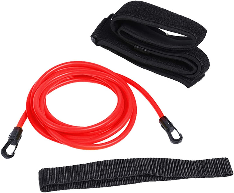 Adjustable Swimming Training Belt Swim Tether Ankle Bands Stationary Bungee Cords Elastic Resistance Rope Static Harness Equipment Kit Strength Training Tools for Adult Sporting Goods > Outdoor Recreation > Boating & Water Sports > Swimming Eishi Red 6x10x3m 