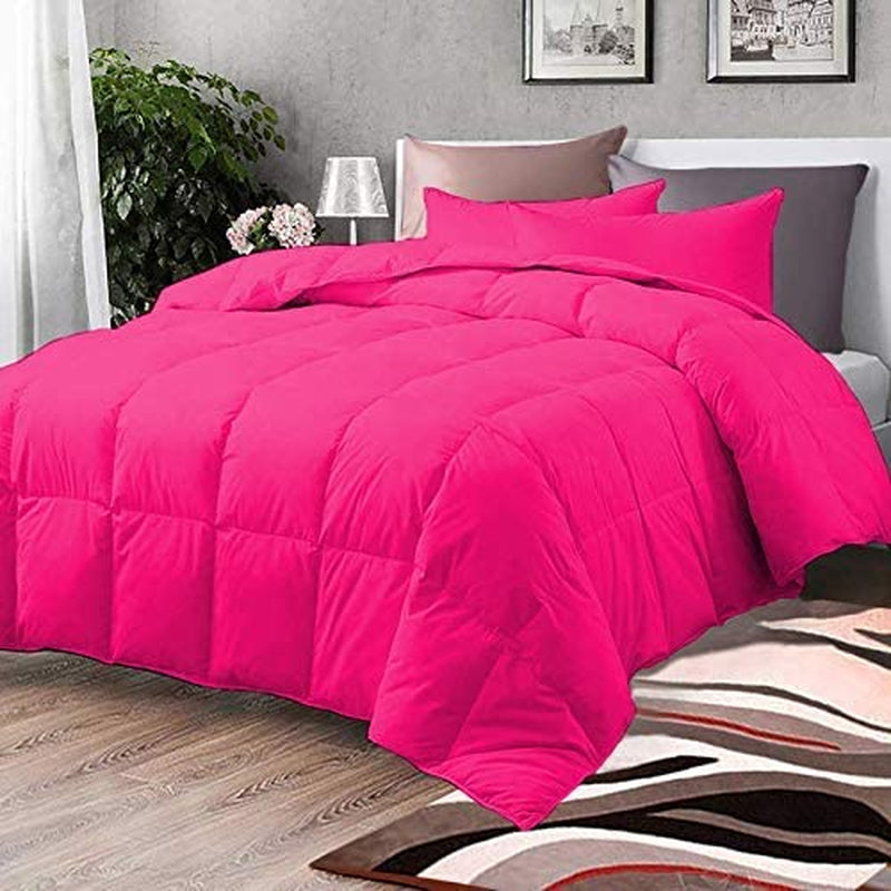 Comforter Bed Set - All Season Chocolate down Alternative Quilted Comforter Bed Set - 100% Cotton 800 Thread Count - Duvet Insert or Stand Alone Comforter - 3 Pcs Set - Oversized Queen Home & Garden > Linens & Bedding > Bedding > Quilts & Comforters BSC Collection Hot Pink Twin/Twin XL 