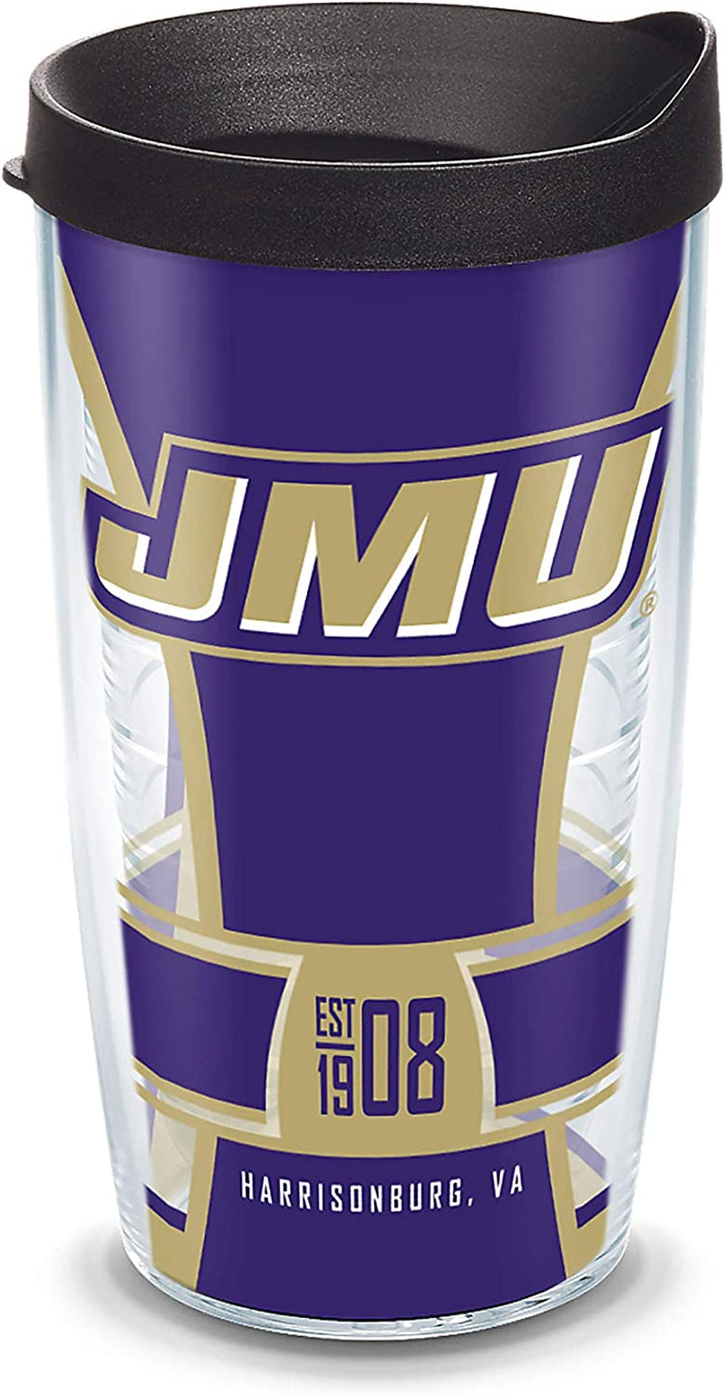 Tervis Made in USA Double Walled James Madison University JMU Dukes Insulated Tumbler Cup Keeps Drinks Cold & Hot, 24Oz - Black Lid, Primary Logo Home & Garden > Kitchen & Dining > Tableware > Drinkware Tervis Spirit 16oz - Black Lid 