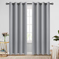 COSVIYA Grommet Blackout Room Darkening Curtains 84 Inch Length 2 Panels,Thick Polyester Light Blocking Insulated Thermal Window Curtain Dark Green Drapes for Bedroom/Living Room,52X84 Inches Home & Garden > Decor > Window Treatments > Curtains & Drapes COSVIYA Light Grey 52W x 84L 
