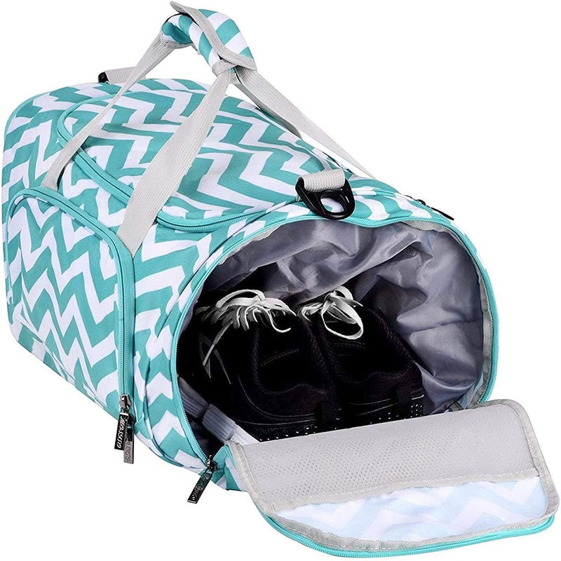 MOSISO Sports Duffel with Shoe Compartment Chevron Gym Bag for Men/Women Dance Travel Weekender Home & Garden > Household Supplies > Storage & Organization MOSISO   