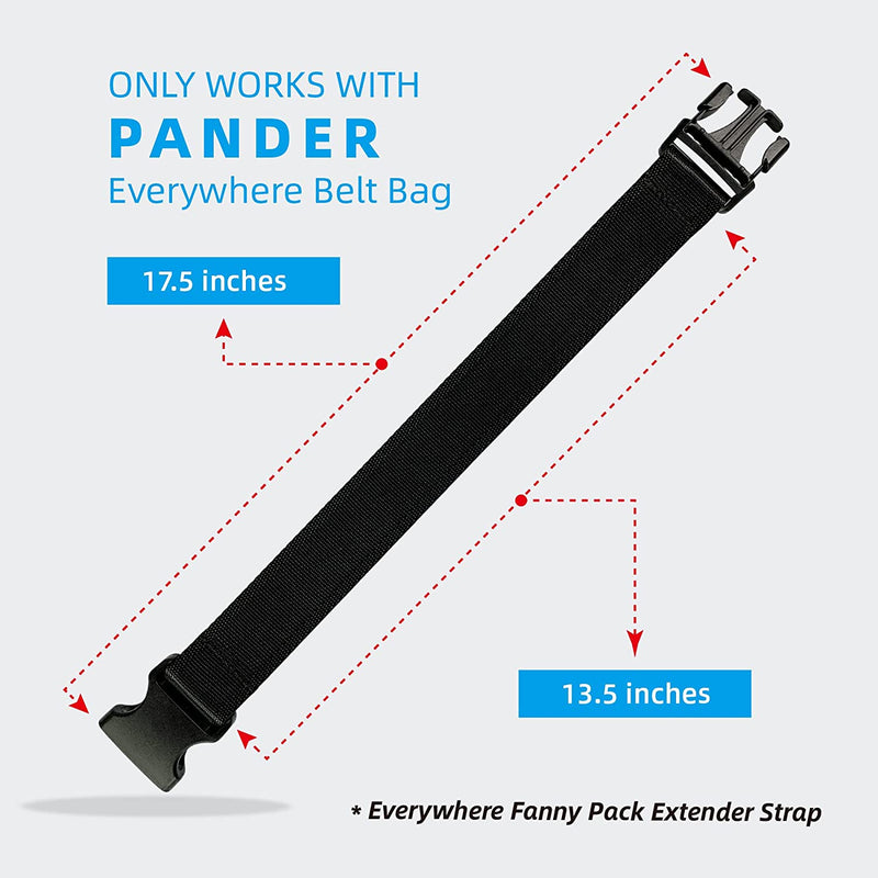 Pander Everywhere Belt Bag Extender Strap Accessories - Compatible with Pander Everywhere Fanny Pack (Black, 13.5 Inch) Sporting Goods > Outdoor Recreation > Winter Sports & Activities Pander   