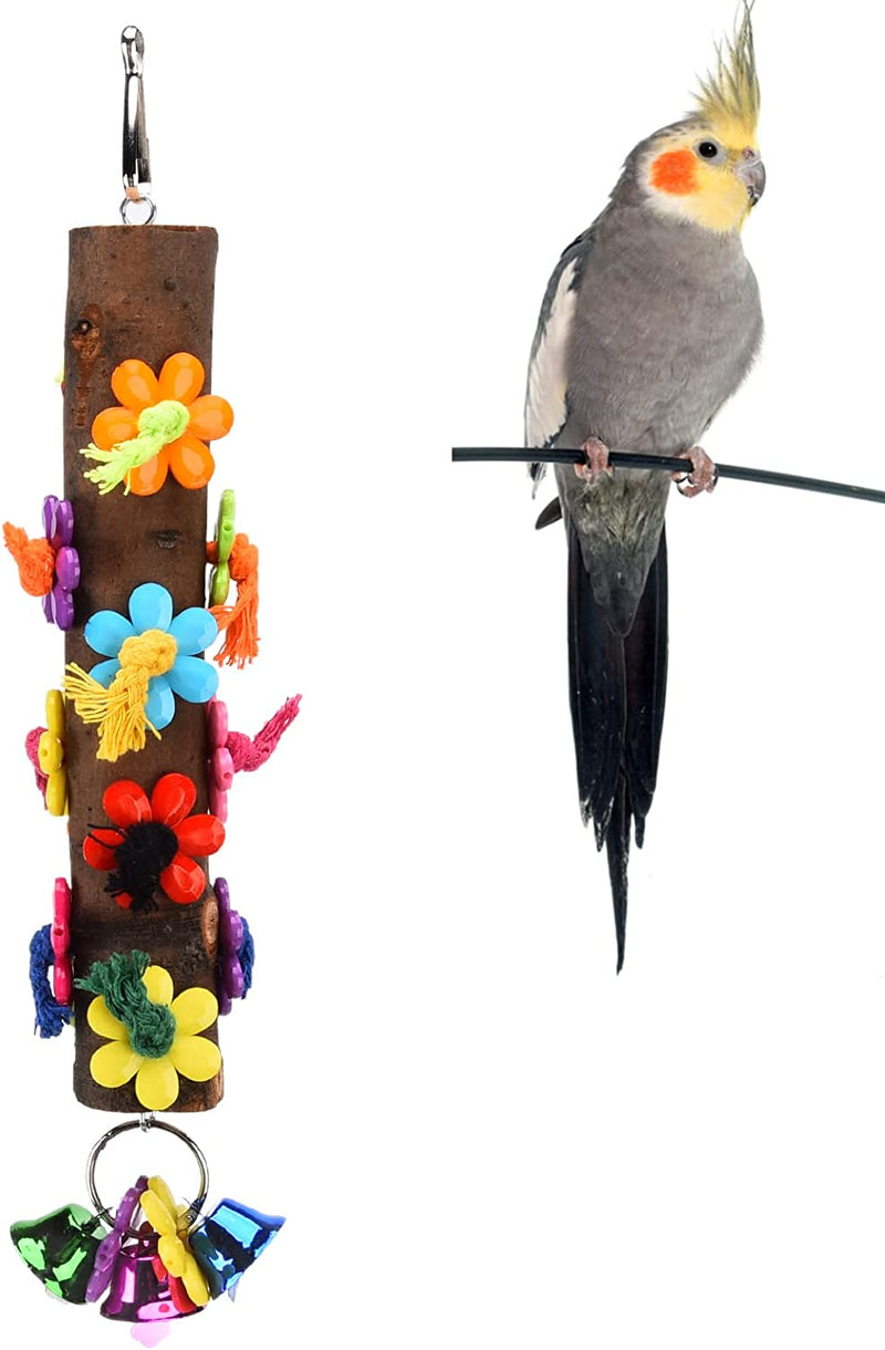 Eurobuy Parrots Toys Bird Perch Natural Wood Bird Perch Stand Chewing Toy with Bell for African Grey Macaws Cockatoos Etc Animals & Pet Supplies > Pet Supplies > Bird Supplies Eurobuy   
