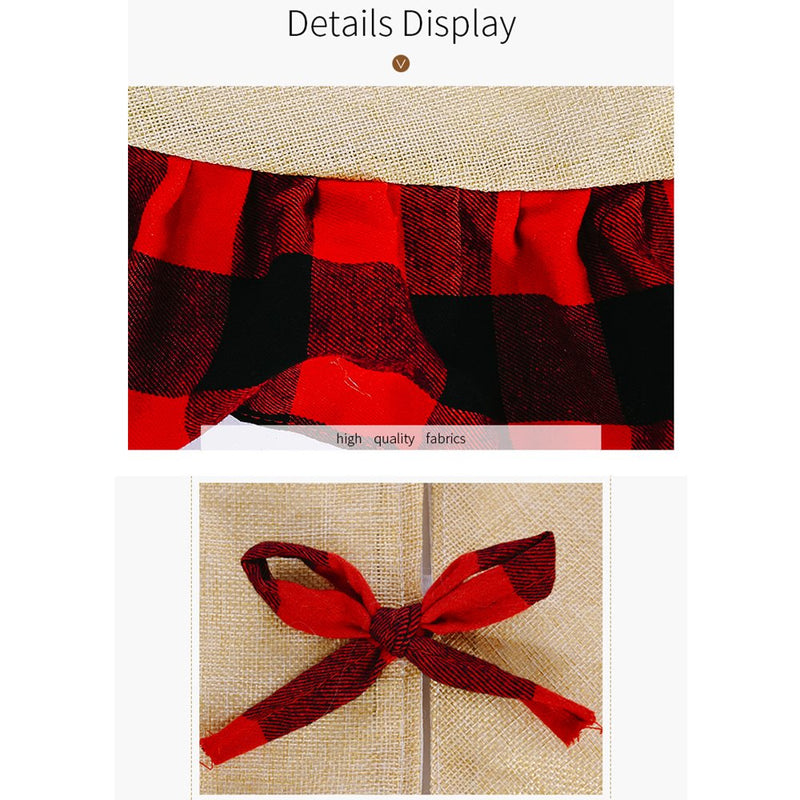 Christmas Tree Skirt Black and Red Buffalo Plaid Ruffle Tree Skirt Burlap Tree Skirt for Christmas Home New Year Party Holiday Decor Home & Garden > Decor > Seasonal & Holiday Decorations > Christmas Tree Skirts 2CFUN   