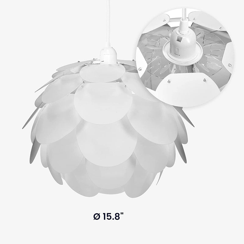 Kwmobile Hanging Puzzle Lamp Kit - Blossom 15.75" (40Cm) Modern Ceiling Pendant Light with 62-Piece Shade to Assemble and 15Ft Plug-In Power Cord Home & Garden > Lighting > Lighting Fixtures kwmobile   
