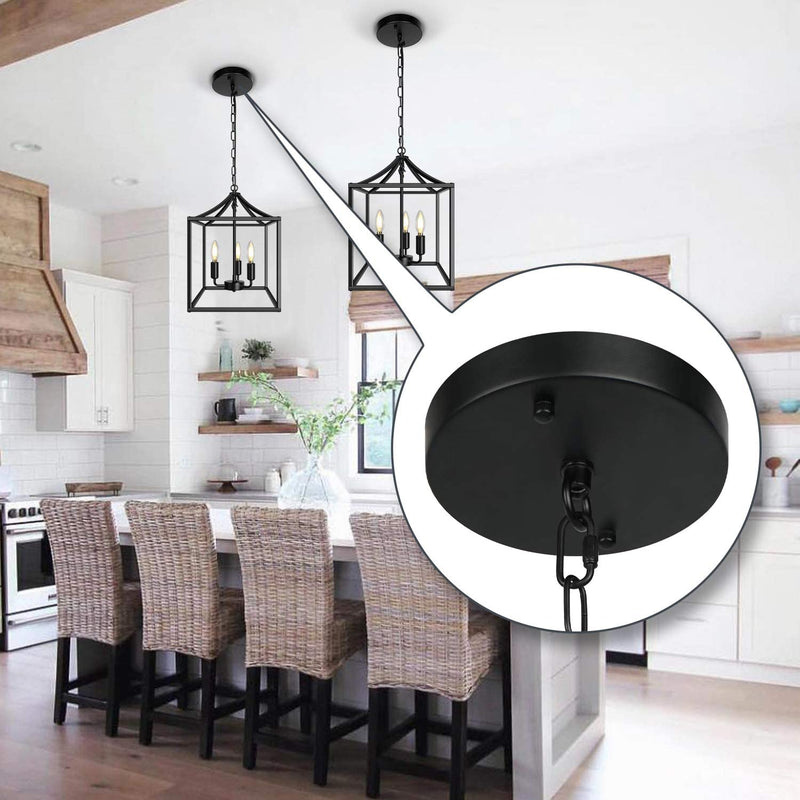 KIGHSIN 5.9 Inches Black Pendant Light Canopy, Metal Canopy Kit for Farmhouse Hanging Chandelier, round Ceiling Light Plate (Black) Home & Garden > Lighting > Lighting Fixtures KIGHSIN   