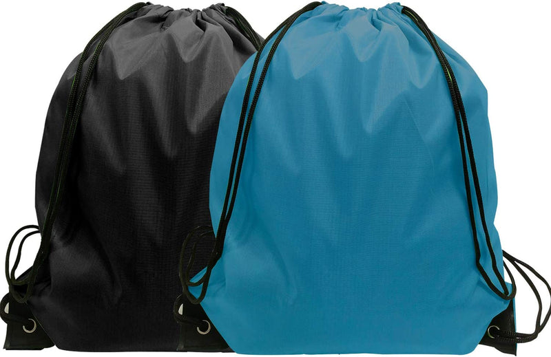 Drawstring Bags 24 Pcs Drawstring Backpack Cinch Bag Draw String Sport Bag 6 Colors Home & Garden > Household Supplies > Storage & Organization GoodtoU Black Sky Blue  