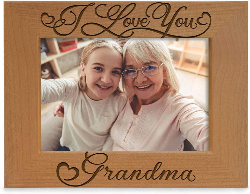 I Love You Grandma, Grandparent'S Day, Best Grandma Ever, Grandma & Me, Engraved Natural Wood Picture Frame from Granddaughter, Grandson (5X7 Vertical) Home & Garden > Decor > Picture Frames KATE POSH 5x7 Horizontal  