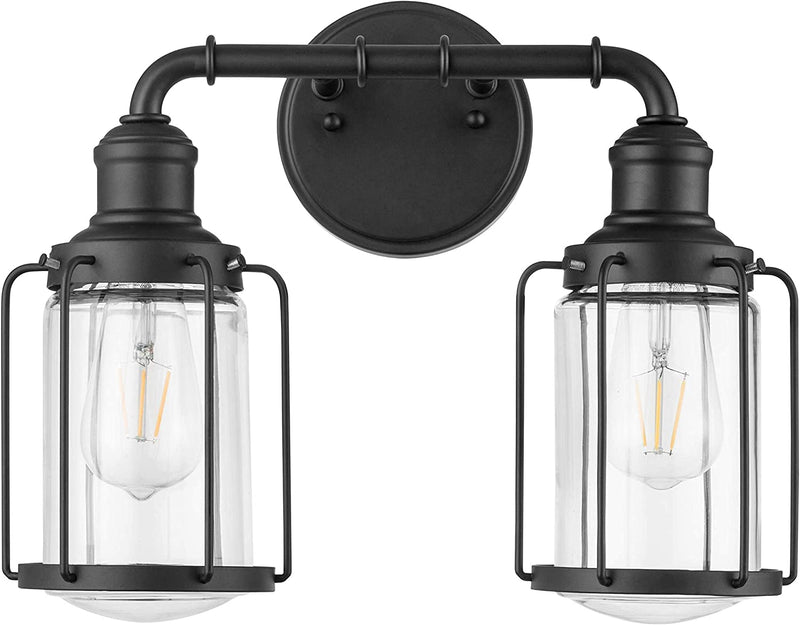 Prominence Home Lincoln Woods 1 Light Matte Black Industrial Pendant Light with Cage and Clear Glass Home & Garden > Lighting > Lighting Fixtures Prominence Home Modern 2 Light 