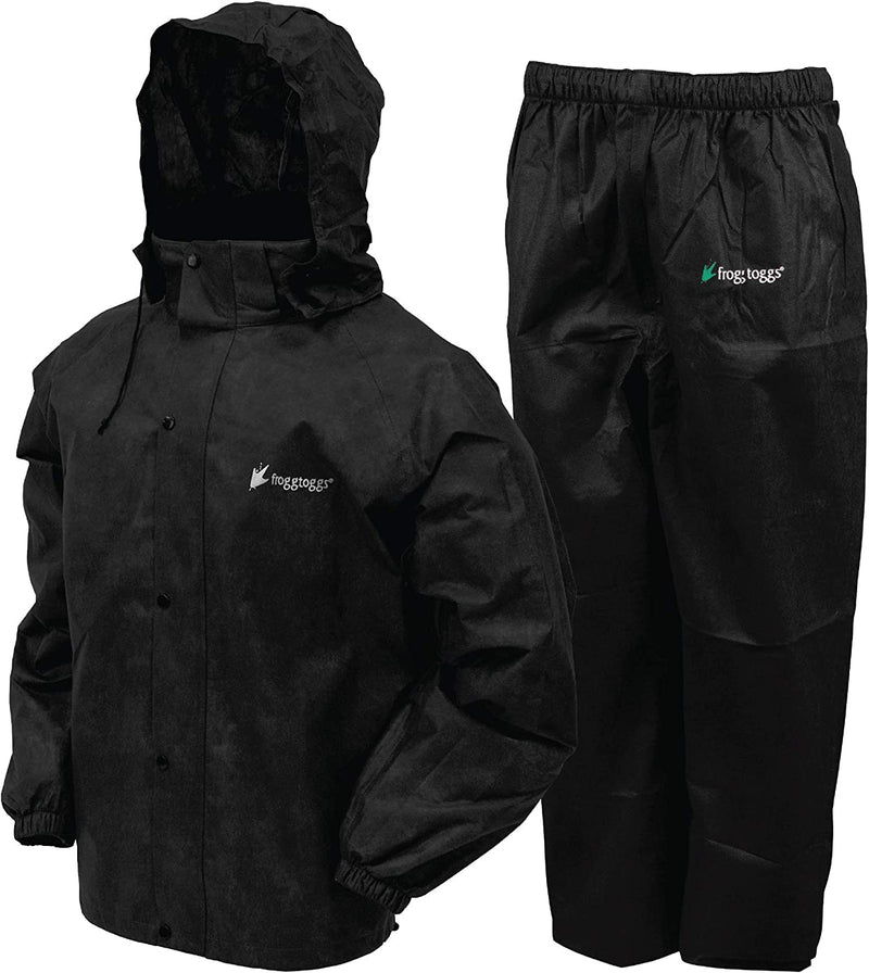 FROGG TOGGS Men'S Classic All-Sport Waterproof Breathable Rain Suit Sporting Goods > Outdoor Recreation > Winter Sports & Activities FROGG TOGGS Black Jacket/Black Pants Small, Short 