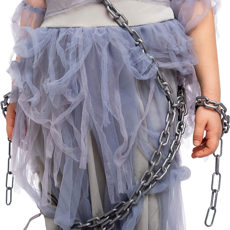 Spooktacular Creations Haunting Beauty Ghost Girl Costume, Scary Ghost Dress Midnight Costume for Halloween Dress up Party-M(8-10Yr)