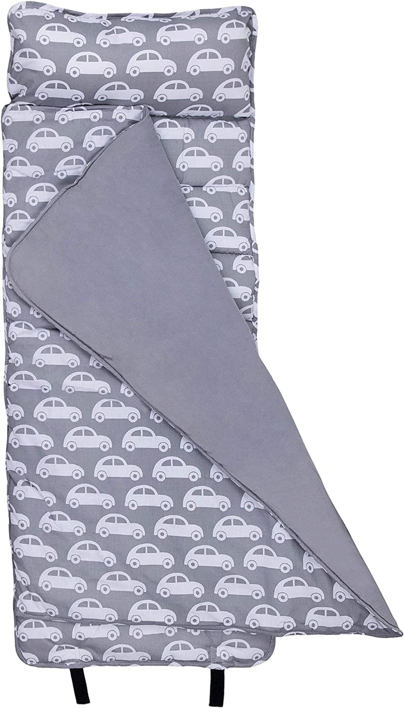 Wildkin Original Nap Mat with Reusable Pillow for Boys & Girls, Perfect for Elementary Sleeping Mat, Features Hook & Loop Fastener, Cotton Blend Materials Nap Mat for Kids (Trains, Planes, and Trucks)