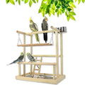 Joyeee Natural Bird Perch Stand, with Playground Ladder, Bird Water Feeder Dishes, Swing, Tray for Cockatiel Parakeet Conure Budgies Parrot Macaw Love Bird Small Birds Animal, 14.5" X 9" X 15.9" M Animals & Pet Supplies > Pet Supplies > Bird Supplies Joyeee #16  