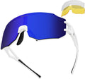 BOLLFO Cycling Sunglasses, UV 400 Eye Protection Polarized Eyewear for Men Women Sporting Goods > Outdoor Recreation > Cycling > Cycling Apparel & Accessories BOLLFO Vibrant Blue  