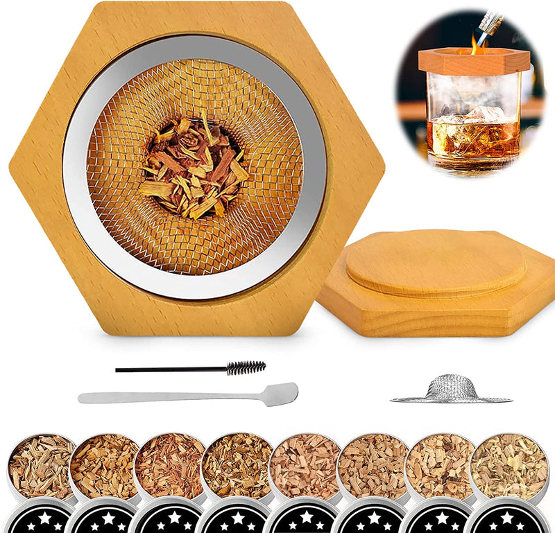 Cocktail Smoker Kit with Eight Wood Chips for Whiskey,Drink,Bourbon Smoker Kit,Old Fashioned Smoker Kit, Premimum Birthday Anniversary Christmas Valentines Day Gifts for Him Home & Garden > Kitchen & Dining > Barware WEICHA   