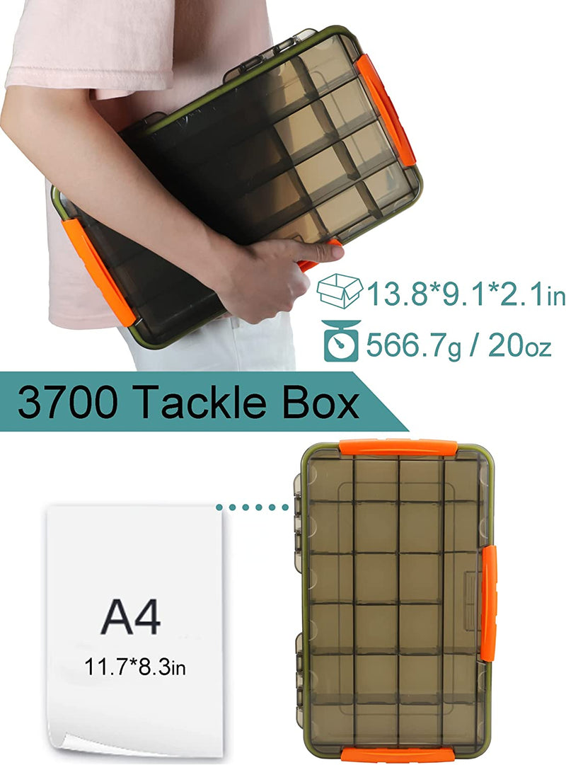 Avlcoaky Waterproof Tackle Box 3700 Tackle Trays Snackle Box Container with Dividers Kayak Fishing Storage Box Lure Organizer Box Sporting Goods > Outdoor Recreation > Fishing > Fishing Tackle Avlcoaky   