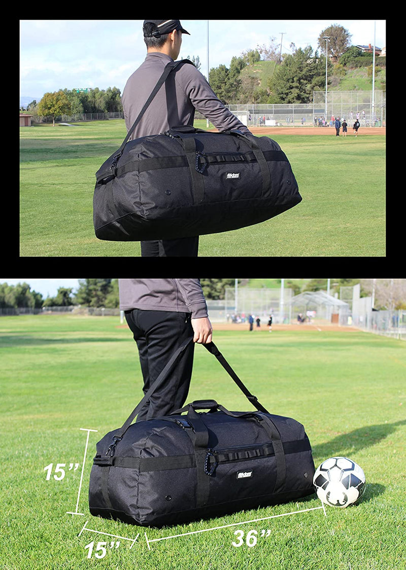 Fitdom Heavy Duty Extra Large Sports Gym Equipment Travel Duffel Bag W/ Adjustable Shoulder & Compression Straps. Perfect for Team Coaches & Best for Soccer Baseball Basketball Hockey Football & More Home & Garden > Household Supplies > Storage & Organization Fitdom   