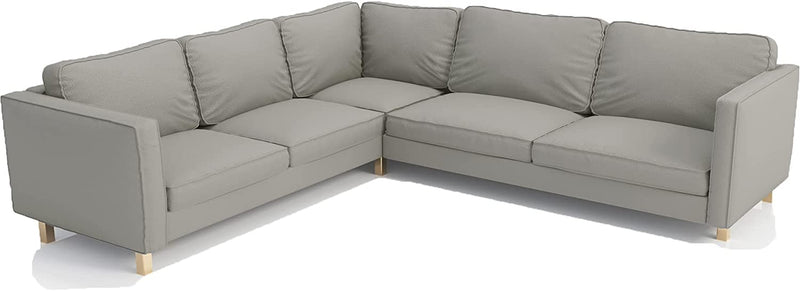 The Heavy Duty Polyester Karlstad Corner Sofa Cover ( 2+3 / 3+2 ) Replacement, Is Custom Made Compatible for IKEA Karlstad Sectional Slipcover Replacement (Light Gray Polyester Sectional)