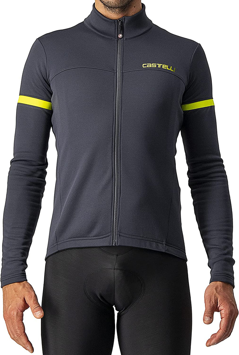 Castelli Cycling Fondo 2 Jersey FZ for Road and Gravel Biking I Cycling Sporting Goods > Outdoor Recreation > Cycling > Cycling Apparel & Accessories Castelli Dark Gray/Yellow Fluo Reflex X-Large 