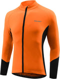 BALEAF Men'S Winter Cycling Jersey Long Sleeve Fleece Thermal Bike Jacket Bicycle Clothing Windproof Cold Weathre Gear Sporting Goods > Outdoor Recreation > Cycling > Cycling Apparel & Accessories BALEAF 03-orange X-Large 