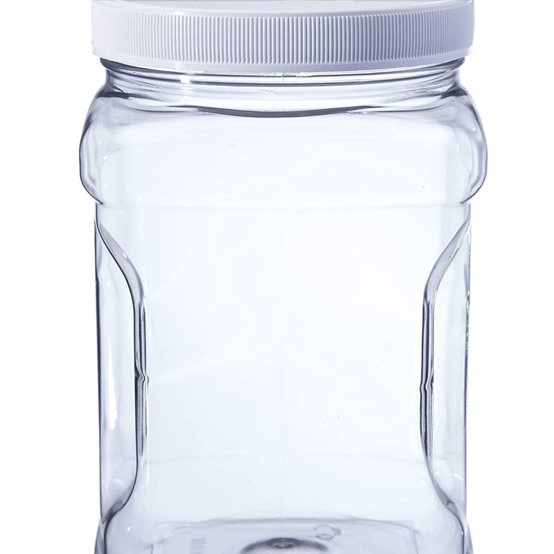 Hudson Exchange 1/2 Gallon Plastic Grip Jar with Cap (6 Pack), Food Grade BPA Free PET, Clear Home & Garden > Decor > Decorative Jars Hudson Exchange   