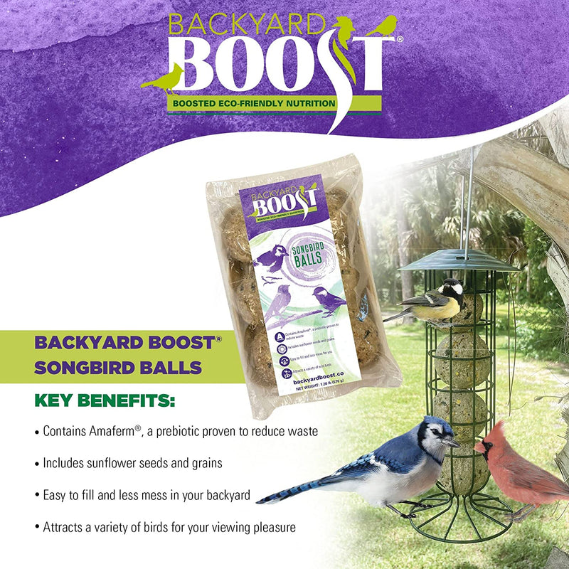 Backyard Boost Songbird Balls - Bird Food for outside Wild Birds - 1.3.Pounds (Pack of 6) Animals & Pet Supplies > Pet Supplies > Bird Supplies > Bird Food BioZyme Inc   