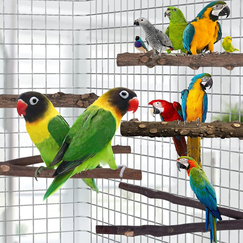PINVNBY Natural Bird Wood Perch Parakeet Standing Toy Sticks Parrot Paw Grinding Branches Cockatiels Cage Chewable Accessories for Conures Macaws Finches 6 Pack Animals & Pet Supplies > Pet Supplies > Bird Supplies PINVNBY   