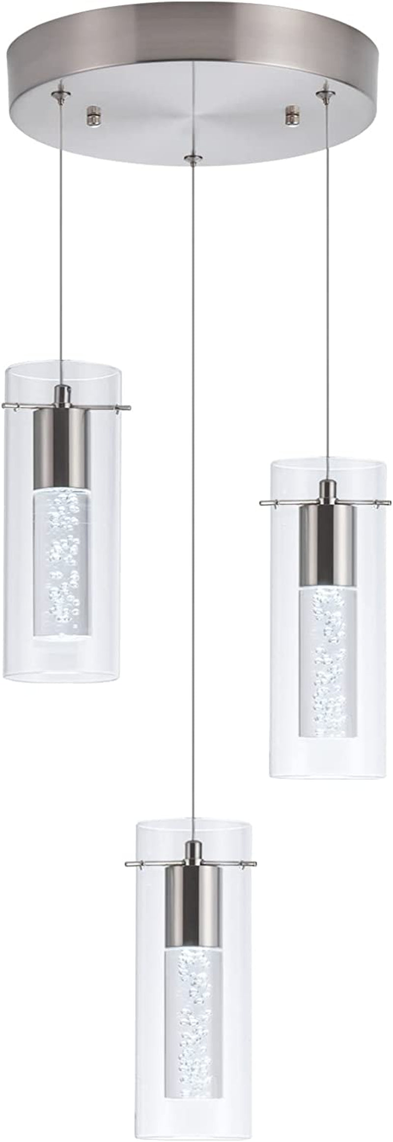 Leadtek Pendant Lights,5-Light Integrated Kitchen Light, 40W CRI 80+, 3400Lm Premium Screwed Bubble with Brushed Nickel Finish. Home & Garden > Lighting > Lighting Fixtures Leadtek 3-Light  