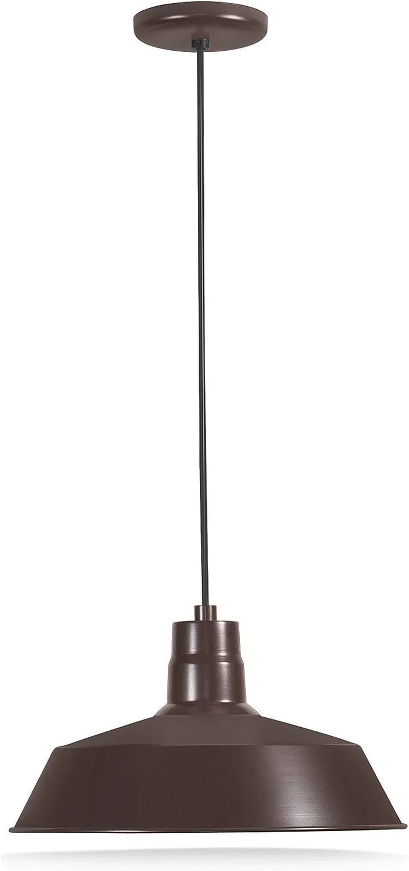 14-Inch Industrial Black Pendant Barn Light Fixture with 10Ft Adjustable Cord, Ceiling-Mounted Vintage Hanging Light Fixture for Indoor Use, 120V Hardwire, E26 Medium Base LED Compatible, UL Listed Home & Garden > Lighting > Lighting Fixtures HTM LIGHTING SOLUTIONS Architectural Bronze 1-Pack 