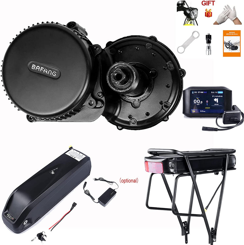 BAFANG BBS02 48V 750W Mid Drive Kit with Battery (Optional), 8Fun Bicycle Motor Kit with LCD Display & Chainring, Electric Brushless Bike Motor Motor Para Bicicleta for 68-73Mm BB Sporting Goods > Outdoor Recreation > Cycling > Bicycles BAFANG 750C Bluetooth Display 48T+48V 17.5Ah Rear Battery 