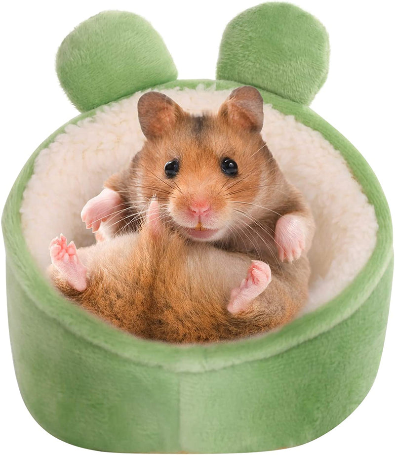 SAWMONG Hamster Mini Bed, Warm Small Pets Animals House Bedding, Cozy Nest Cage Accessories, Lightweight Cotton Sofa for Dwarf Hamster (White) Animals & Pet Supplies > Pet Supplies > Bird Supplies > Bird Cages & Stands SAWMONG Green  