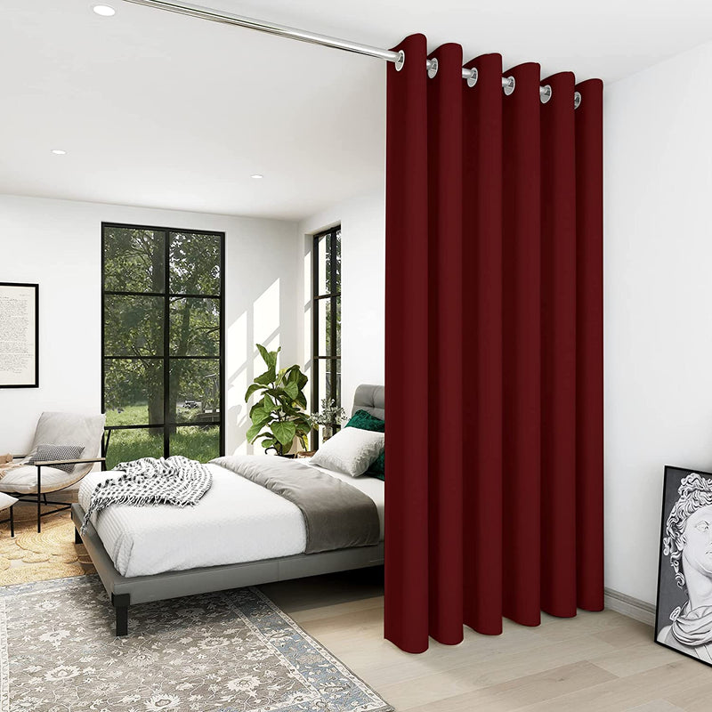 Deconovo Room Divider Curtains for Office (10Ft Wide X 8Ft Tall, 1 Panel, Khaki) Blackout Curtains for Sliding Door, Thermal Window Drapes, Grommet Curtain Panles for Bedroom, Living Room, Loft Home & Garden > Decor > Window Treatments > Curtains & Drapes Deconovo Red 10ft Wide x 8ft Tall 
