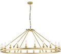 Hubrin Gold Wagon Wheel Chandelier, 20-Light 47 Inch, Farmhouse Industrial X- Large Chandelier Light Fixtures E12 Base Kitchen Island Light for Home Staircase Store (Sand Gold, 47" 20-Light) Home & Garden > Lighting > Lighting Fixtures > Chandeliers Hubrin Sand gold 53" 24-Light 