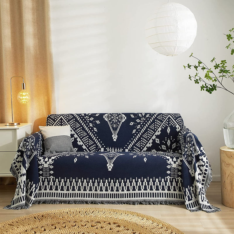 ROOMLIFE 5 Layers of Cotton Sofa Covers for 2 Cushion Couch Sectional Couch Cover Blanket for Dogs Bohemian Decor Furniture Covers Sofa Slipcovers, 59"X 102" Home & Garden > Decor > Chair & Sofa Cushions ROOMLIFE Ly1 Large 