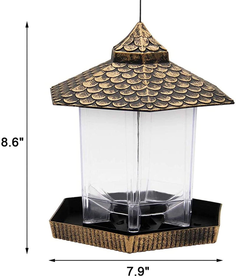 Twinkle Star Wild Bird Feeder Hanging for Garden Yard outside Decoration, Hexagon Shaped with Roof Animals & Pet Supplies > Pet Supplies > Bird Supplies > Bird Cage Accessories > Bird Cage Food & Water Dishes Twinkle Star   